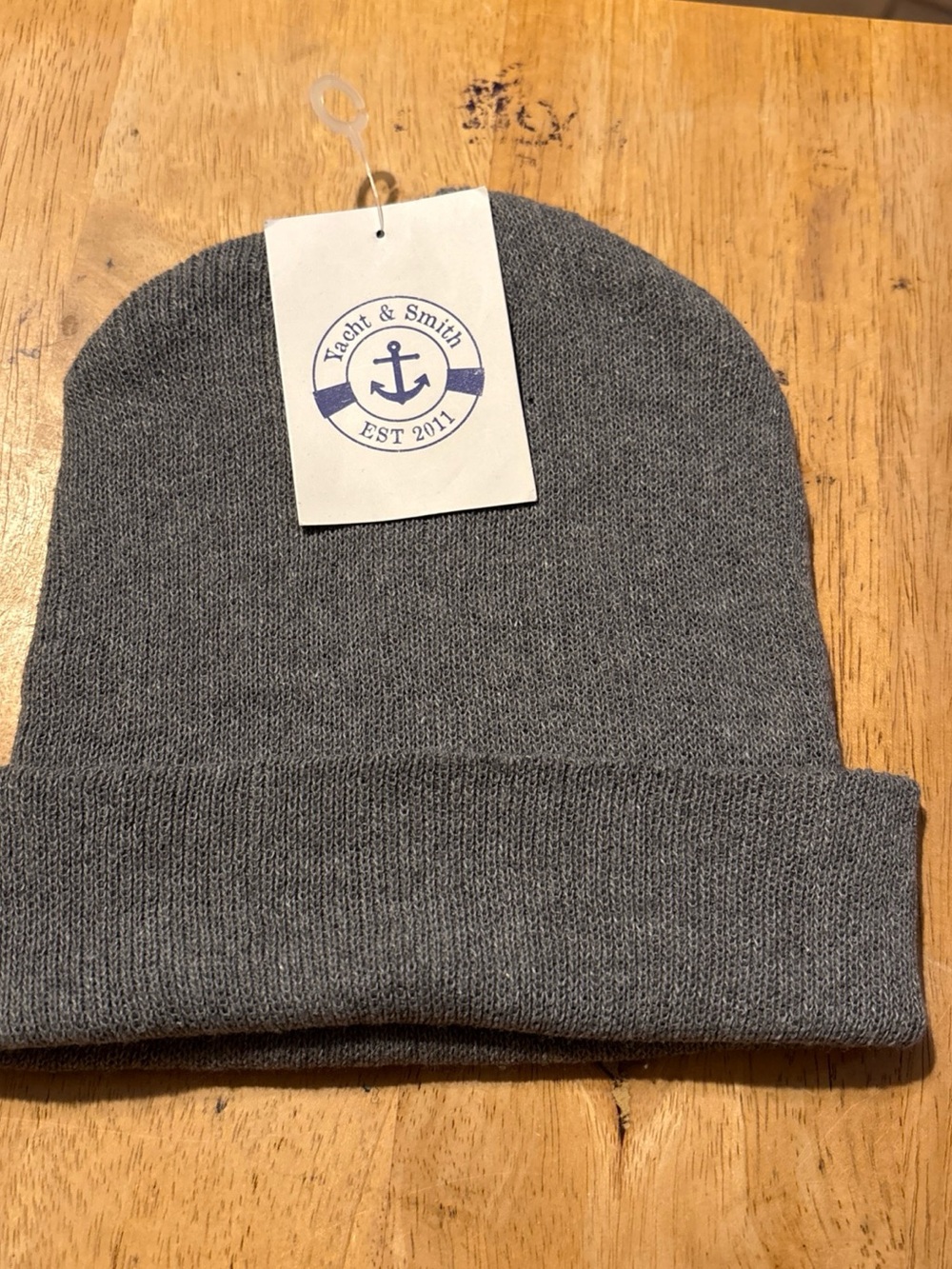 NWT Yacht & Smith Men's Gray Knit Beanie - Folded Cuff